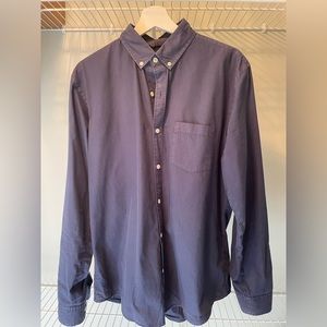 Express Soft Wash Mens Dark Blue Button Down Large